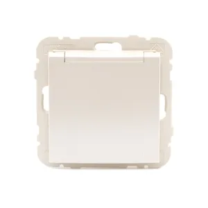 Розетка одинарна з кришкою 2P+Z, ШУКО LOGUS 16А, 250V металік перламутровий