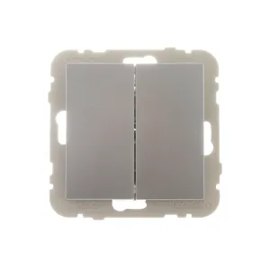 Вимикач 2кл. перехресний LOGUS 10АХ, 250V металік алюмінієвий