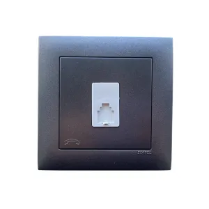 Розетка телефонна LOGUS RJ11 металік графітовий