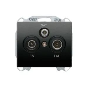 Розетка телевізійна кінцева SIEMENS DELTA Iris R-TV-SAT, чорний коссо