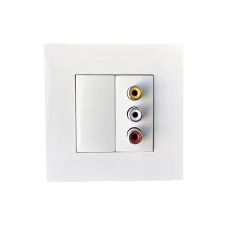 Розетка аудіо RCAx3 EFAPEL QUADRO білий глянцевий