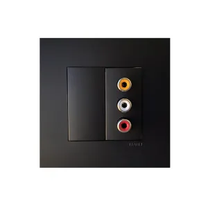 Розетка аудіо RCAx3 EFAPEL QUADRO чорний матовий