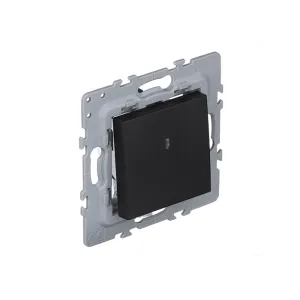 Вимикач 1кл. з підсв. EFAPEL Latina 10АХ, 250V, чорний матовий