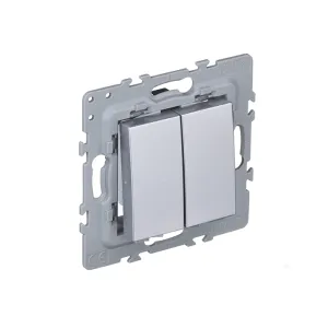 Вимикач 2кл. EFAPEL Latina 10АХ, 250V, алюміній