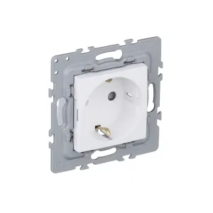 Розетка 1-на з з/к, ШУКО EFAPEL Latina 16А, 250V білий матовий