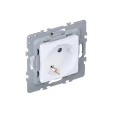 Розетка 1-на з з/к, ШУКО EFAPEL Latina 16А, 250V білий глянцевий