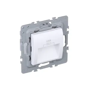 Розетка 2-на USB зарядний пристрій тип A EFAPEL Latina, 3А, білий глянцевий