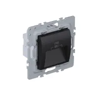 Розетка 2-на USB зарядний пристрій тип A EFAPEL Latina, 3А, чорний матовий