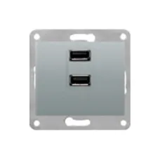 Розетка USB подвійна 250V 2.1A SIEMENS DELTA Iris алюміній ф'южн