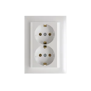 Розетка подвійна ШУКО LOGUS 250V/16A металік крижаний