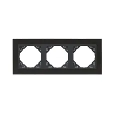 Рамка потрійна універсальна LOGUS Нікель з пласт. вставкою графіт