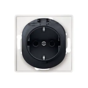 Механізм розетки 1-на з заземл. з кришкою Aling-Conel EON, чорний матовий