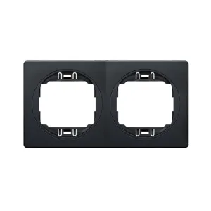 Рамка 2-на гориз. Aling-Conel EON, чорний глянцевий-чорний