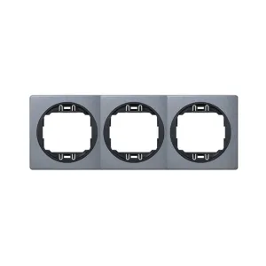 Рамка 3-на гориз. Aling-Conel EON, античне срібло-чорний