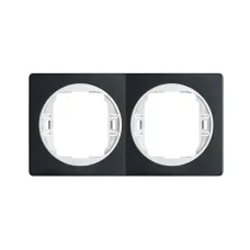 Рамка 2-на вертик. Aling-Conel EON, чорн. матовий-білий