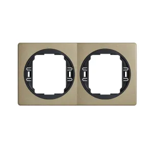 Рамка 2-на вертик. Aling-Conel EON, зол.-чорн.