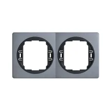 Рамка 2-на вертик. Aling-Conel EON, античне срібло-чорний