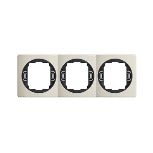 Рамка 3-на вертик. Aling-Conel EON, беж.-чорн.