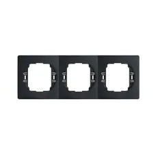 Рамка 3-на вертик. Aling-Conel EON, чорний матовий-чорний
