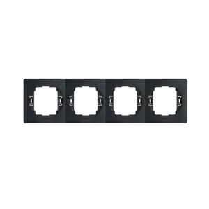 Рамка 4-на вертик. Aling-Conel EON, чорний матовий-чорний