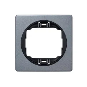 Рамка 1-на Aling-Conel EON, 80*80 античне срібло-чорний