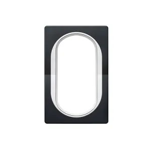 Рамка 1-на для 2-ної розетки Aling-Conel EON, чорн. матовий-білий