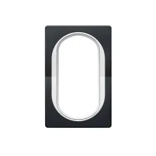 Рамка 1-на для 2-ної розетки Aling-Conel EON, чорн. глянець-білий