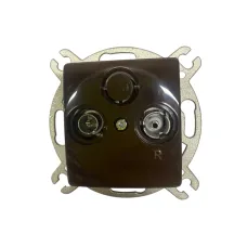 Розетка телев. кінц TVR 2dB ТЕМ EKONOMIK без рамки, шоколад