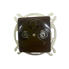 Розетка телев. прохідна TVR 8dB ТЕМ EKONOMIK без рамки, шоколад