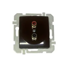 Розетка AUDIO RCA-2xRCA ТЕМ EKONOMIK KE22CB без рамки, шоколад