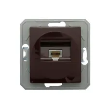 Розетка одинарн. комп'ютерн. RJ45 8/8 ТЕМ EKONOMIK без рамки, шоколад