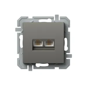 Розетка телеф. подвійна RJ11 6/4 TEM LOGIQ, титан