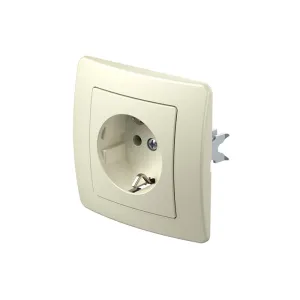 Розетка одинарн. з з/к, 250V/16A ТЕМ EKONOMIK без рамки, сл. кістка