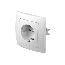 Розетка одинарн. з з/к 250V/16A ТЕМ EKONOMIK без рамки, біла