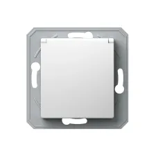 Розетка з кришкою, з з/к, 250V/16A ТЕМ EKONOMIK без рамки, біла