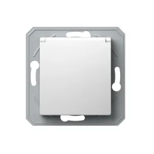 Розетка з кришкою, з з/к, 250V/16A ТЕМ EKONOMIK без рамки, біла