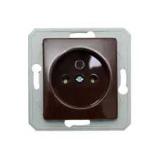 Розетка одинарн. без з/к 250V/16A ТЕМ EKONOMIK без рамки, шоколад