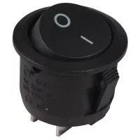 Перемикач 1 клав. круглий чорний KCD1-5-101 B/B