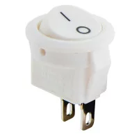 Перемикач 1 клав. круглий білий KCD5-2-101 WH/WH