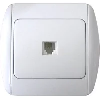 Розетка e.install.stand.814P1+f.cer телефонна одинарна з рамкою
