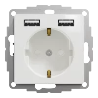 Розетка з заземленням + 2 USB тип А Білий Sedna Design Schneider Electric SDD111052