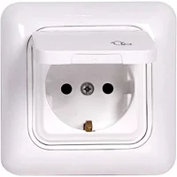 Розетка з з/к з кришкою, 220В S, 16A 2P+Z