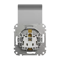 Розетка з заземленням, зі шторками та кришкою Алюміній Sedna Design Schneider Electric SDD113024