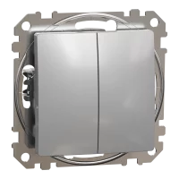 Двоклавішний вимикач Алюміній Sedna Design Schneider Electric SDD113105