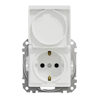 Розетка з заземленням, зі шторками, та з кришкою IP44 Білий Sedna Design Schneider Electric SDD211024
