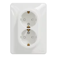 Подвійна розетка 2P+E з заземляючим контактом  Білий Sedna Design Schneider Electric SDD311221