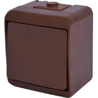 Вимикач 1-клавішний VHE-1-KR (коричневий, IP54)