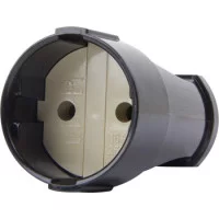 Розетка переносна e.socket.001.10.black, без з/к,10А чорна