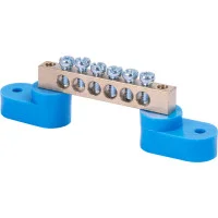 Шина нульова e.bsa.stand.20.6.base, 6 отв.х 20 А з основою з кріпленням на "лапках"